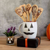 5Pcs Halloween Bamboo Slotted Spoon Set